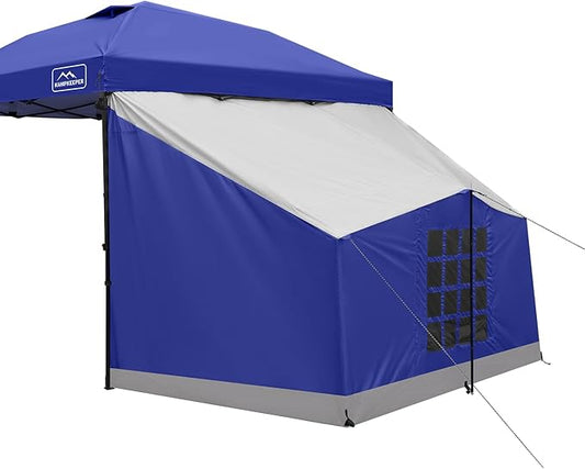 KAMPKEEPER Side Tent for 10 x 10 ft Pop Up Canopy, Easy Setup Gazebo Attachment, Camping Tent Blue (Canopy and Bracket NOT Included)