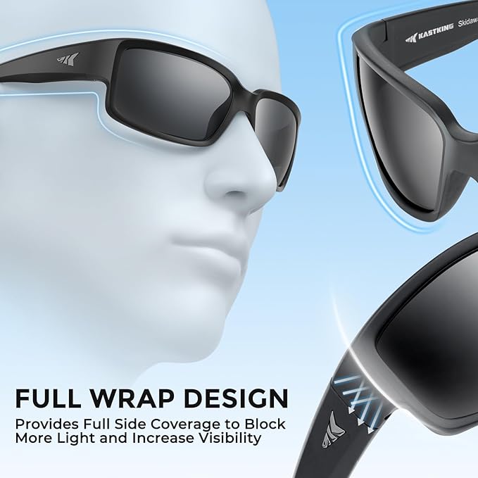 KastKing Skidaway Polarized Sport Sunglasses for Men and Women,Ideal for Driving Fishing Cycling and Running,UV Protection