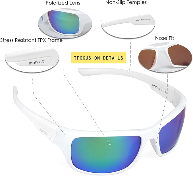 Floating Polarized Fishing Sunglasses for Men UV Protection Fishing Glasses Boating Kayaking Water Sport Glasses
