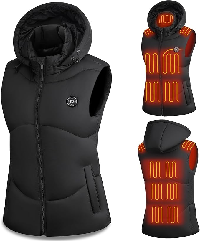 Heated Vest Women with 16000mAh Battery Pack Included, Electric Warm Heating Jacket Vest with 15 Heating Zones