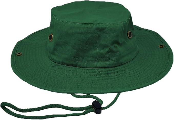 Glory Max Washed Cotton Bucket Hat with Chin Strap Fishing Sun Safari Boonie Cap
