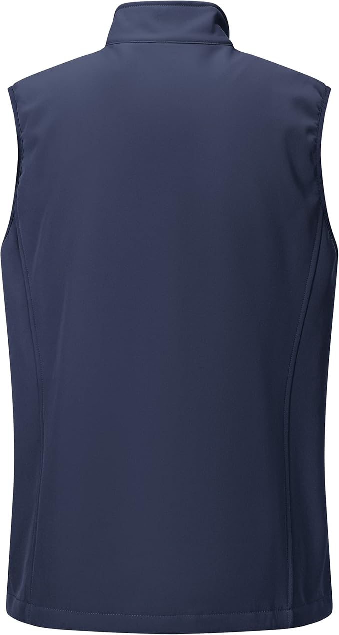 Outdoor Ventures Men's Running Vest Outerwear, Lightweight Windproof Fleece-Lined Softshell Sleeveless Jacket for Golf