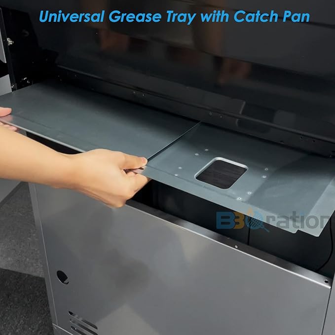 Universal Grease Tray with Catch Pan for Nexgrill Replacement Parts 720-0830H 720-0882A, Charbroil, Dyna Glo, Kenmore, Expect Grill, Drip Pan for 3/4/5 Burner Gas Grill
