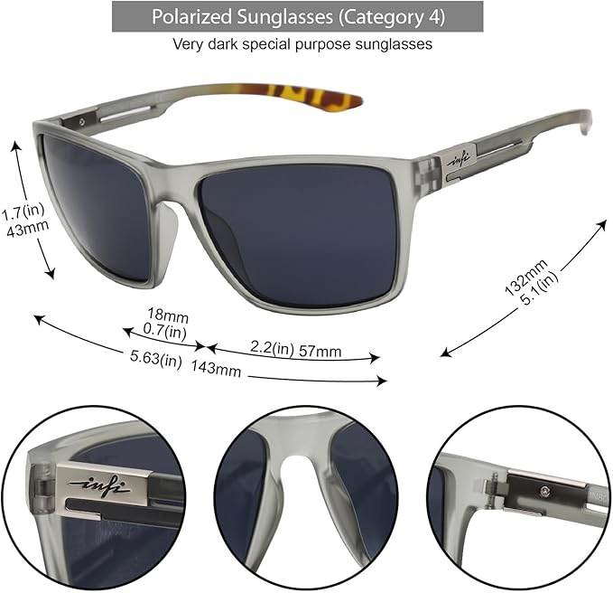 INFI Fishing Polarized Sunglasses for Men Driving Running Golf Sports Glasses Square UV Protection Designer Style Unisex