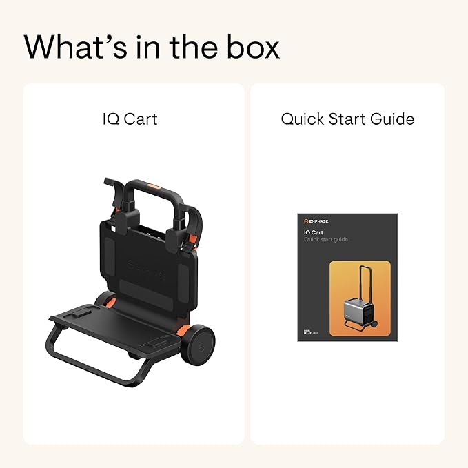 Enphase IQ PowerPack 1500 + IQ Cart – Advanced portable power with microinverter technology, LCD touchscreen, 4G cellular, Wi-Fi & Bluetooth, IQ Cart for easy mobility during camping or home backup