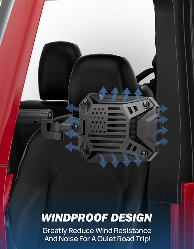 JOYTUTUS Mirrors Doors Off Compatible with 2024 2025 Wrangler JL Gladiator JT, Wrangler JL Side Mirrors with Doors Off Wider View No Vibrate & Wobble (NOT FIT 1986-2023 Wrangler Gladiator)