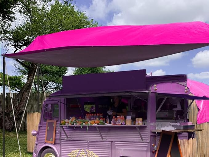 STARPYNG-7 Mil Pink/Silver 8x10 Feet Tarp-Multifunctional Waterproof Tarpaulin-Waterproof, UV Resistant, Rip and Tear Resistant, Poly Tarpaulin with Reinforced Edges for Cover