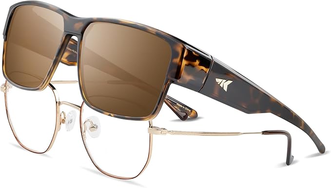 KastKing Molino Fit-Over Polarized Sunglasses,UV400 Protection Ultralight Wraparound Fishing Sports Sunglasses, TAC Lenses