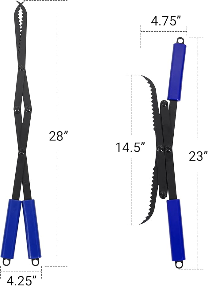 Firewood Tongs 28in Heavy Duty Fire Tongs for Fire Pit Bonfire Campfire Outdoor Indoor Log Grabber Rustproof Safely Moves Firewood