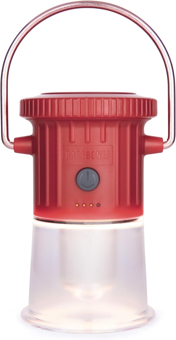 Barebones Hoodoo Light – Red, Rechargeable 3-in-1 Camping Lantern & Flashlight – 600 Lumens LED Light with Magnetic Base, Tripod Mount, USB-C Charging & Dimmable Brightness for Outdoor Use