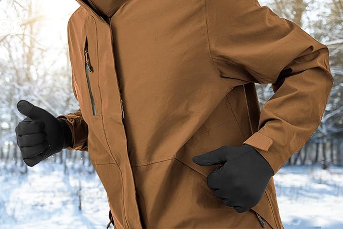 Winter Waterproof Gloves for Women: Water Proof Touch Screen Gloves for Men Running Hiking, Cold Weather Touchscreen Gloves for Phone Texting, Warm Snow Water Resistant Thermal Gloves Black