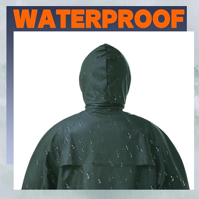 RainRider Rain Suits for Men Waterproof Rain Jacket Coat Pants Heavy Duty Women Fishing Rain Gear Workwear