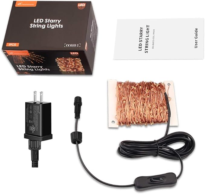 Moobibear LED String Lights 99ft UL Listed Plug in Fairy Lights 300 LED Warm White Waterproof Copper String Lights with ON/Off Switch for Bedroom Patio Birthday Wedding Valentines Day Decor