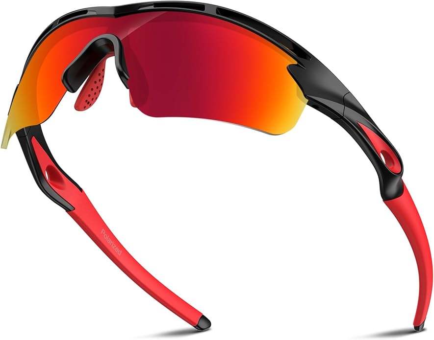 Rosemal Sports Sunglasses Polarized Cycling Sunglasses Running Driving Fishing Hiking for Men Women UV400 TAC TR90