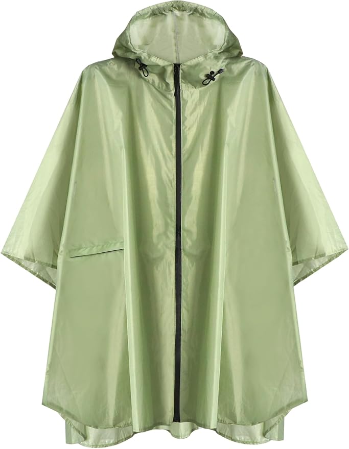 ANYOO Waterproof Rain Poncho Lightweight Reusable Hiking Hooded Coat Jacket for Outdoor Activities