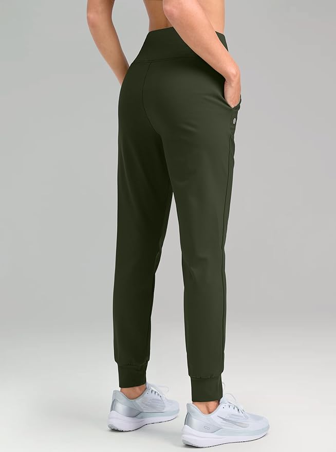 G Gradual Women's Fleece Lined Joggers High Waisted Water Resistant Thermal Hiking Pants Cold Weather Sweatpants with Pockets