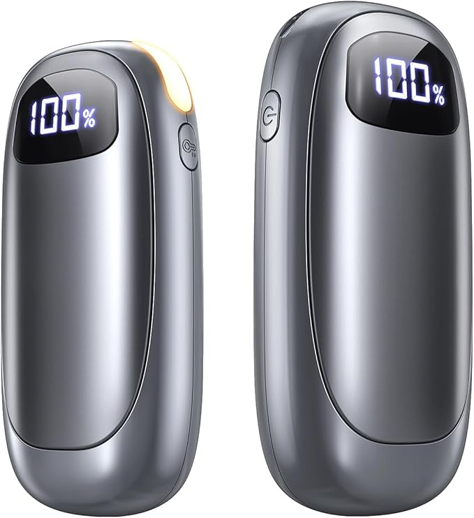 Hand Warmers Rechargeable 2 Pack - Electric Dual-Sided Heating Hand Warmers Max 131℉, 20Hrs Battery Operated Pocket Heater for Raynauds, Golf, Camping, Hunting Essentials, Gifts for Men Women