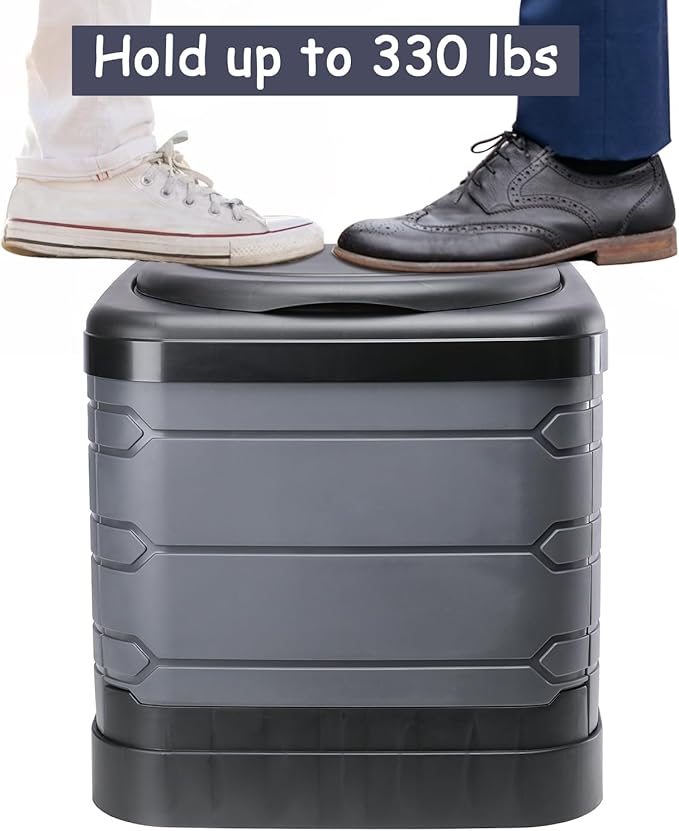 Upgrade XXXL Portable Toilet for Camping, Extra Large Folding Toilet for Adults, Travel Potty for Camping, Hiking, RoadTrip, Car, Tent, Truck Drivers, the Aged