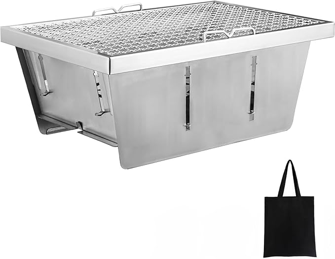 IGT Camping Grill, Portable Charcoal Grill, Outdoor Camping Stove with Carrying Bag, Folding BBQ Grill