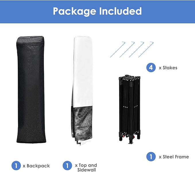 Tangkula 7x7 Ft Pop Up Canopy, Slant Leg Outdoor Tent with Carry Bag & 4 Stakes, Compact Portable Canopy Tent for Hiking Camping Fishing & Picnic, 7x7 Base, 6x6 top