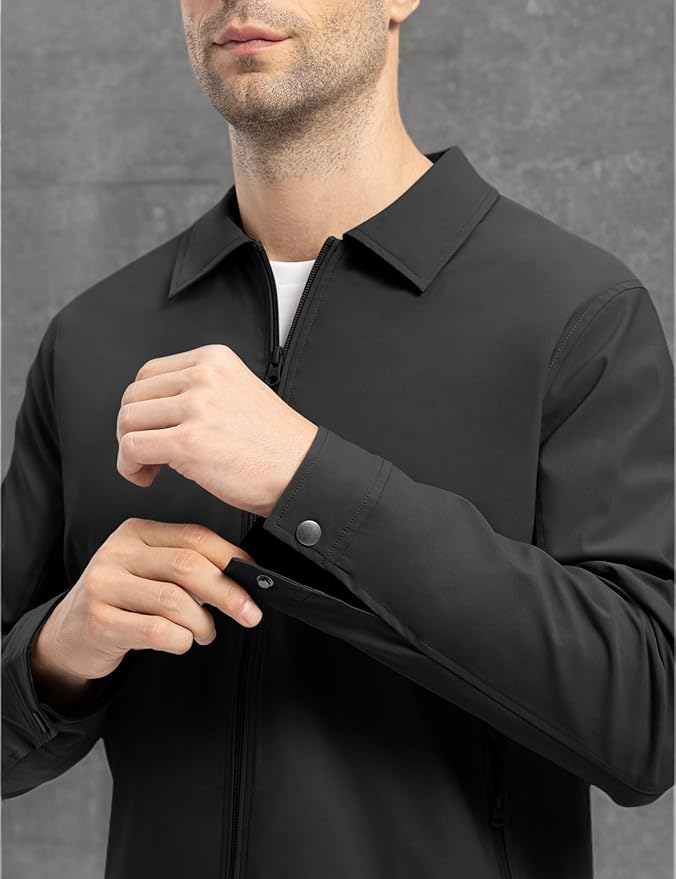 TBMPOY Men's Lightweight Jackets Casual Windbreaker Stylish Light Fall Spring Golf Work Dress Business
