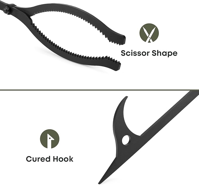 Stanbroil 28" Firewood Tongs and Fire Poker Set, Large Campfire Tongs Tool Set for Fireplace and Camping Fire Pit Wood Stove Indoor & Outdoor Use