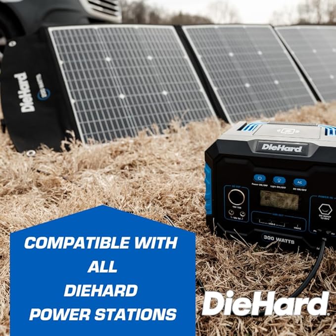 DieHard Portable Power Station 1000-Watt (2000-Watt Peak) - Quiet, Lightweight Solution for Home Backup, Weather Emergencies, Outdoor Recreation, Jobsite (200-Watt Solar Panel)