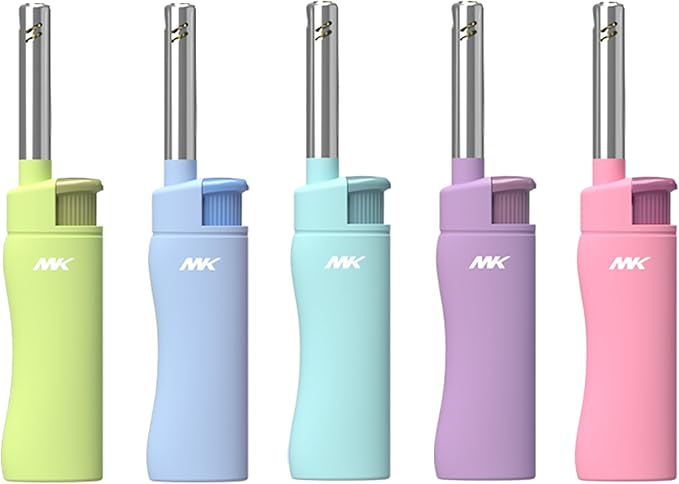 MK Candle Lighter, Butane Refillable Wind-Resistant Flame, 4-Pack for BBQ, Camping, Outdoor Use(Harmony-4PC)