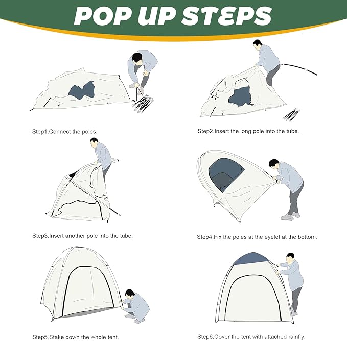 Teabelle Clear Sports Tent - Large 2-3 Person Instant Pop-up Tent with Zipper Window, UV-Proof, Weatherproof for Watching Sports, Camping, Fishing