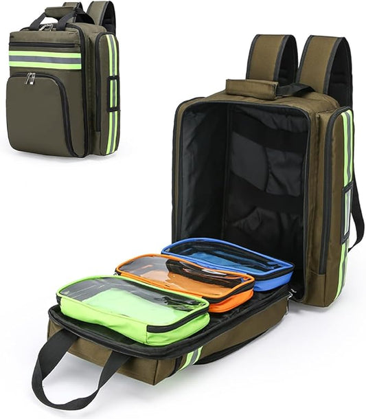 Medical Bag Empty First Aid Backpack, Medicine Mag Empty Emergency Bag,Medical Bag Organizer,Emergency Medical Backpack,First Aid Backpack, Medicine Mag (Bag Only)