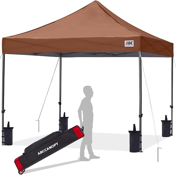 ABCCANOPY Patio Pop Up Canopy Tent 10x10 Commercial-Series (Brown)