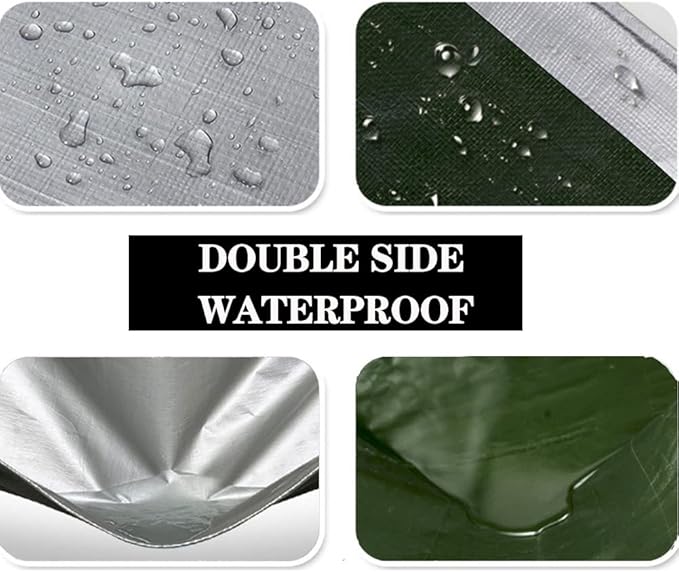 Tarps Heavy Duty Waterproof 8x14ft,Silver Plastic Tarps Large Multipurpose Outdoor Tarp Cover Thick Poly Tarpaulin 12MIL for Emergency Rain or Sun, Roof, Patio Furniture, Firewood, Canopy