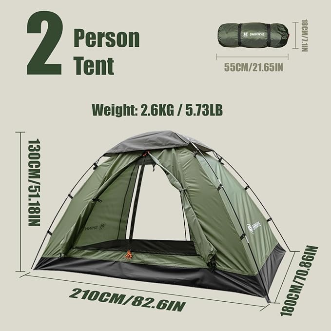 Backpacking Tent for Camping 1-5 Person Hiking Ultralight Tent for Waterproof Windproof Outdoor Two Doors Tents Easy Quick Setup Lightweight Instant Tents
