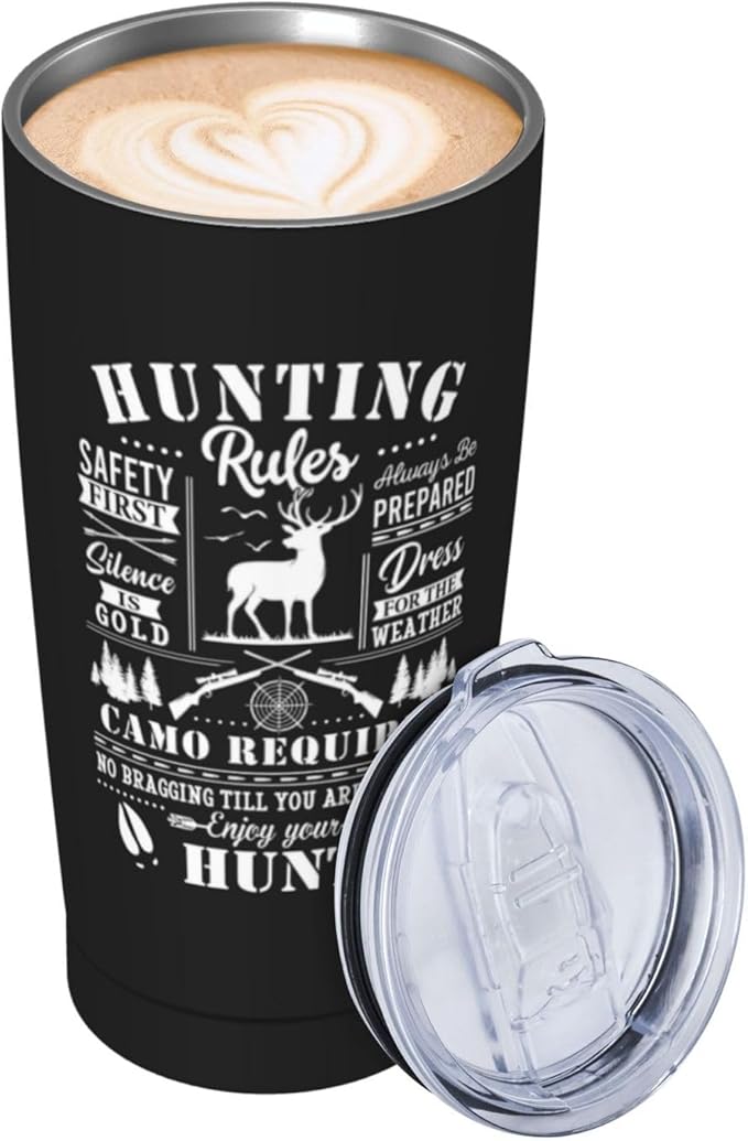 Hunting Gifts for Men, Hunter Tumbler 20oz, Hunting Lovers Gifts, Men Hunter Gift, Huntings Stainless Steel Coffee Travel Mugs Cup Gift for Boys/Husband/Dad Birthday Christmas Father's Day