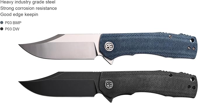 Petrified fish PFP03 Victor,3.58" K110 Satin Blade,140g Micarta Handel Flipper Liner lock Folding knife (Khaki Satin)