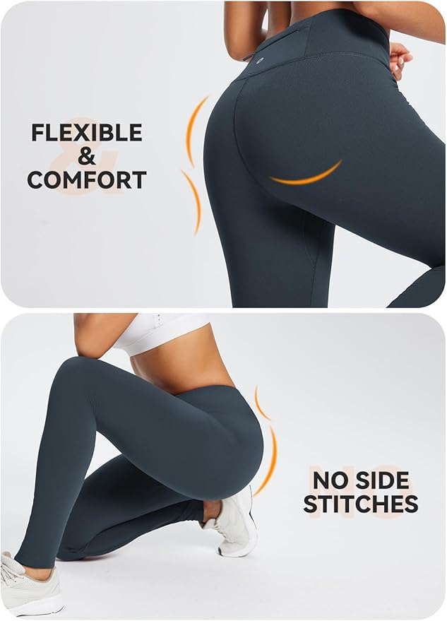 baleaf Women's Fleece Lined Leggings Water Resistant Thermal Winter Warm Tights High Waisted with Pockets Running Gear
