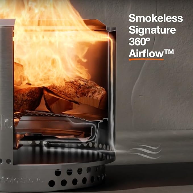 Solo Stove Bonfire with Stand | 19.5" Smokeless Fire Pit, Removable Ash Pan | Portable Stainless Steel Wood Burning Outdoor Fireplace, Ideal for 4–6 People, 21.75 lbs, Deep Olive