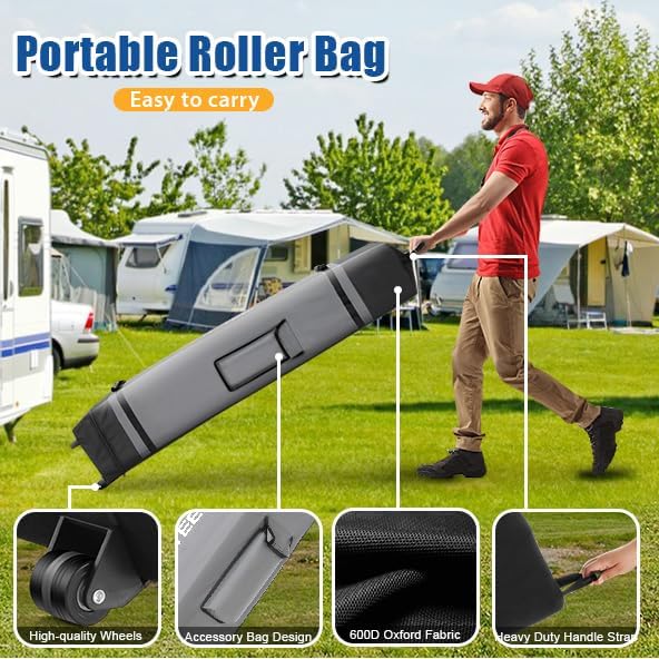 HOTEEL 10x15 Pop up Canopy Tent for Parties, Heavy Duty Easy Setup Tent Without Sidewalls, Outdoor Commercial Instant Gazebo for Wedding Event, with Roller Bag & Sand Bags, White(Hexagonal Frame)