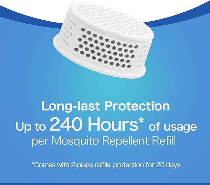 Mosquito Repellent Outdoor Patio, Bug Repellent Outdoor Electronic Mosquito Repeller for Camping Outing Hiking, Plant-Based Mosquito Control Device(2 Refill, Citronella)