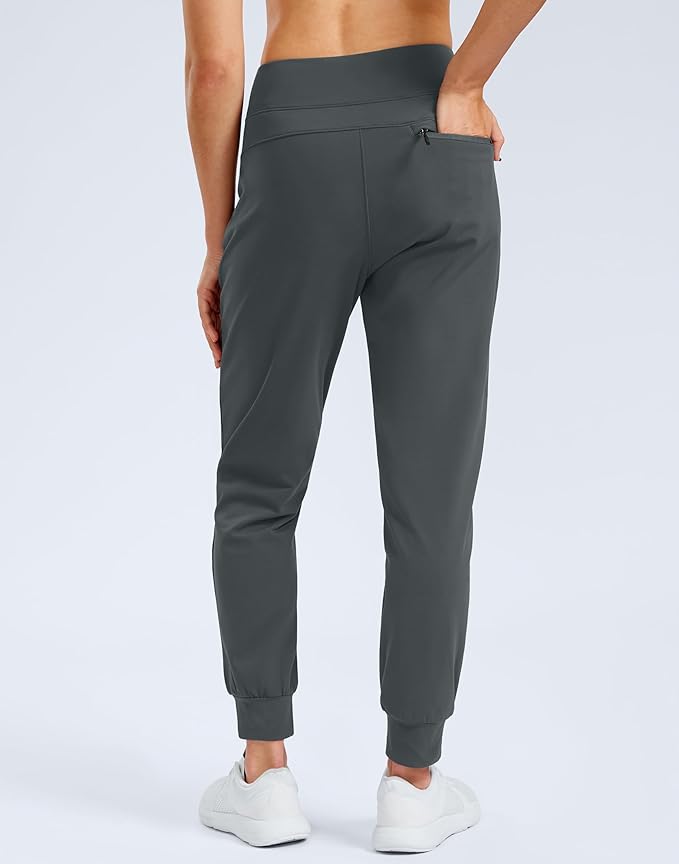 G Gradual Women's Fleece Lined Joggers Water Resistant Hiking Pants High Waisted Winter Thermal Sweatpants 3 Zipper Pockets