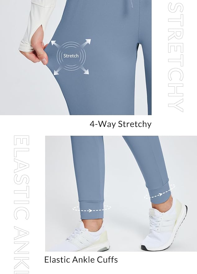 baleaf Women's Fleece Lined Pants Water-Resistant Sweatpants Winter Thermal Ski Hiking Running Joggers