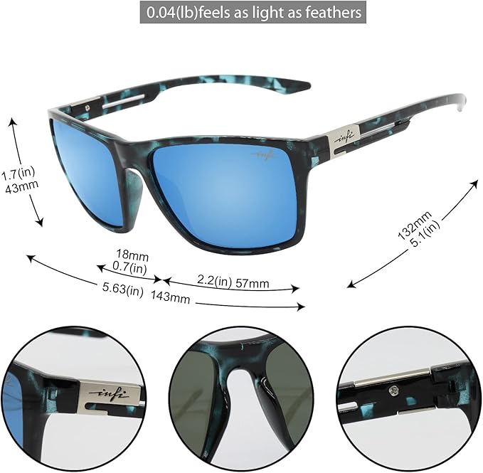 INFI Fishing Polarized Sunglasses for Men Driving Running Golf Sports Glasses Square UV Protection Designer Style Unisex