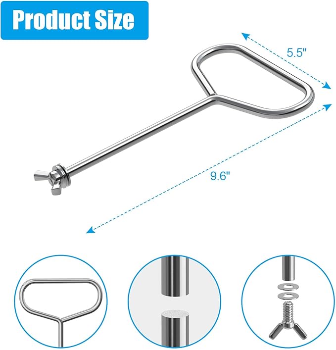 Handle Compatible with Solo Stove Yukon Bonfire Canyon Ranger Heat Deflector,Stainless Steel Handle Accessory for Fire Pit Campfire Stove Heat Diffuser