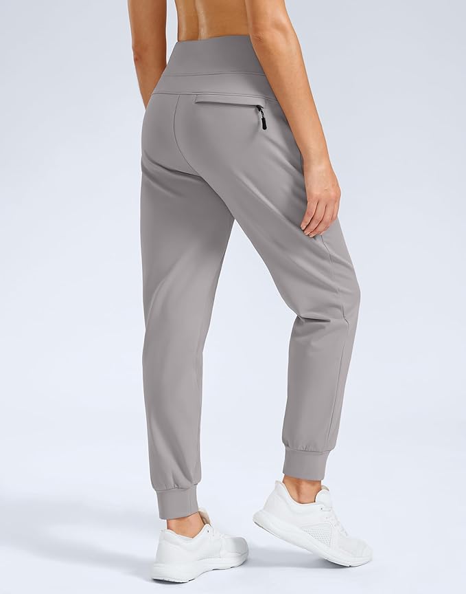 G Gradual Women's Fleece Lined Joggers Water Resistant Hiking Pants High Waisted Winter Thermal Sweatpants 3 Zipper Pockets