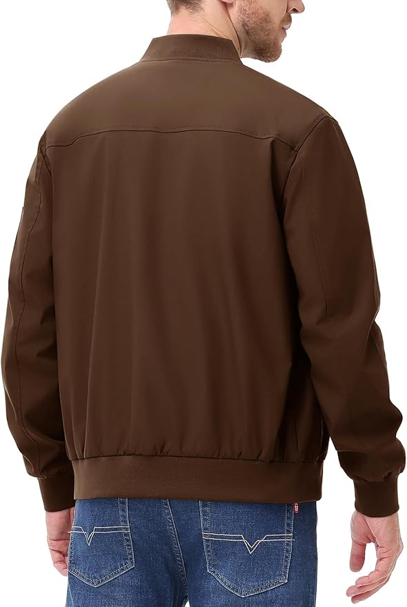 TBMPOY Men's Bomber Jackets Lightweight Light Windbreaker Casual Business Dress Stylish Fall Spring Golf Work