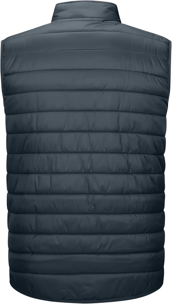 33,000ft Men's Lightweight Packable Insulated Puffer Vest Outerwear, Warm Winter Sleeveless Jacket for Golf Running