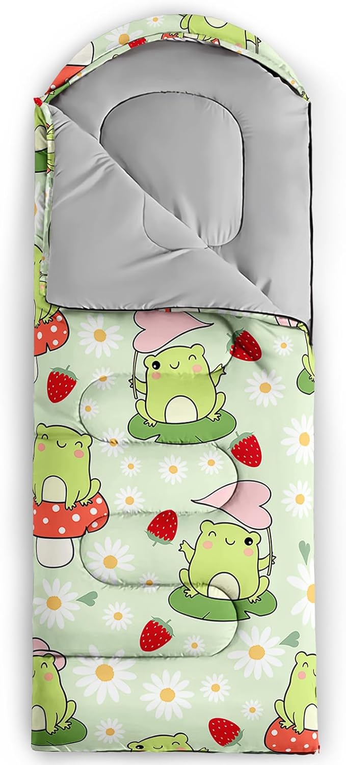 AILONEN Outer Space Astronaut Camping Sleeping Bags,Lightweight & Waterproof,3 Season Warm & Cool Weather,Cartoon Sleeping Bags for Kids,Boys Girls Travelling,Outdoors