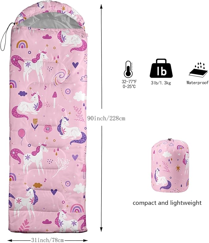 Sleeping Bag for Womens Girls Teens, Waterproof Sleeping Bags Traveling and Outdoors, Camping Gear Equipment
