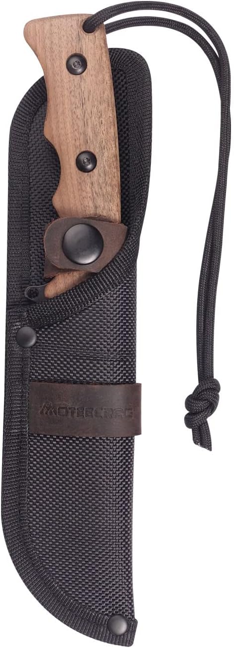 Fixed blade knife with Clip on Wood handle Full tang Short knife with sheath for men EDC Outdoor Camping Bushcraft Hiking Gift
