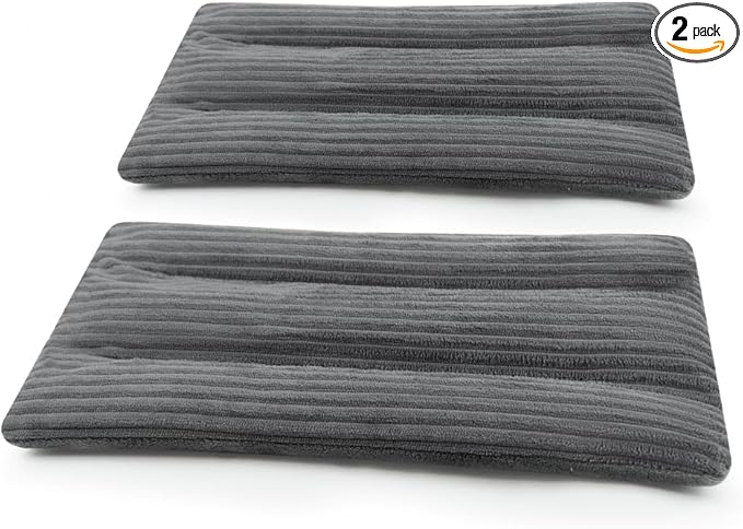 Microwave Heating Pad 6 x 12 Heating Pad Microwave, Microwave Bean Bag Heating Pad for Neck and Shoulders, Moist Heat Pack Pillow Warm Compress for Muscles, Joints, Abdomen (Dark Gray) - 2 Pack
